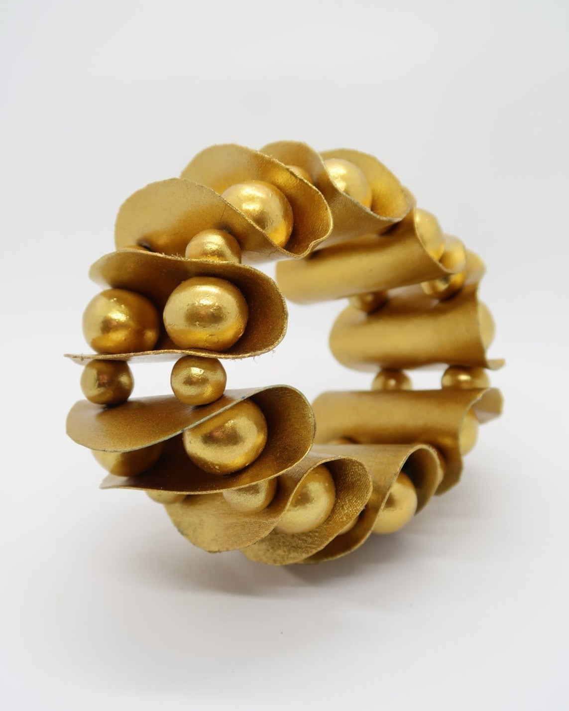 Petals & Beads Stretch Bracelet, Gold