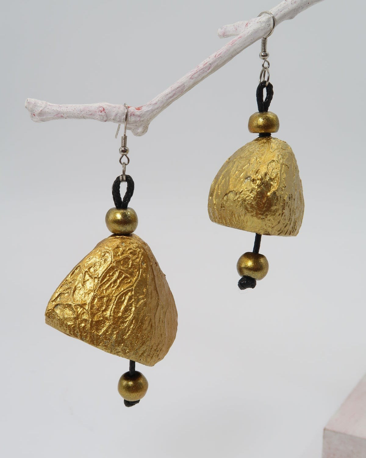 Pangium Seed Earrings, Gold
